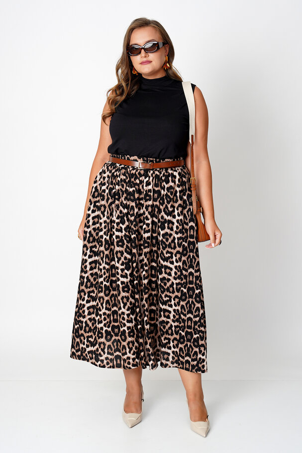 ANIMAL PRINT MIDI SKIRT