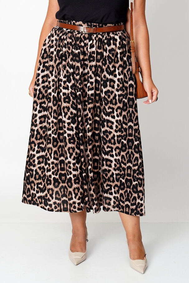 ANIMAL PRINT MIDI SKIRT