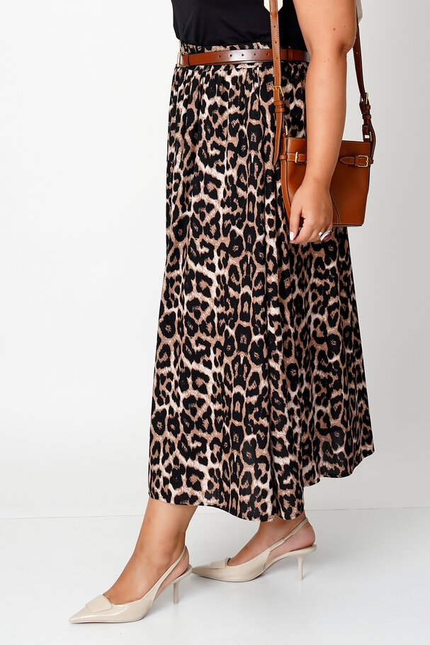 ANIMAL PRINT MIDI SKIRT