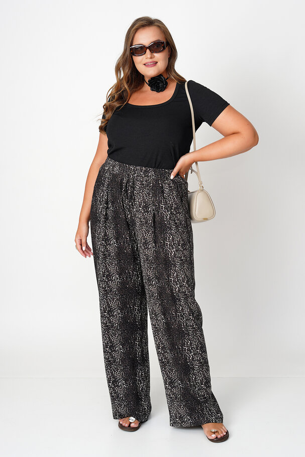 ANIMAL PRINT VISCOSE TROUSERS