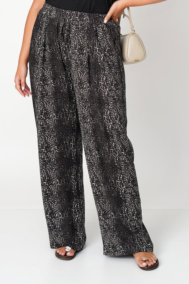 ANIMAL PRINT VISCOSE TROUSERS