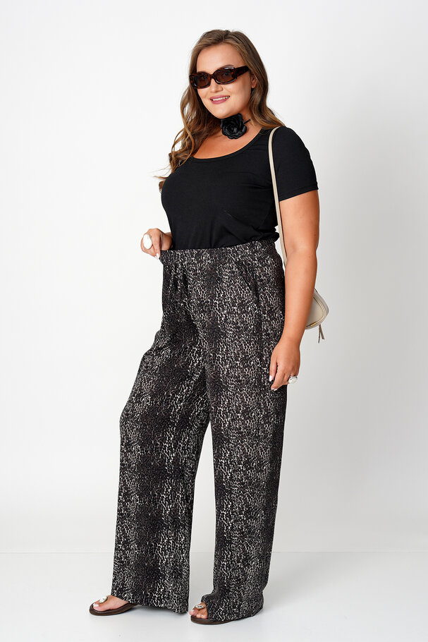 ANIMAL PRINT VISCOSE TROUSERS