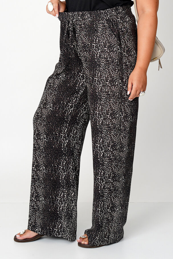 ANIMAL PRINT VISCOSE TROUSERS