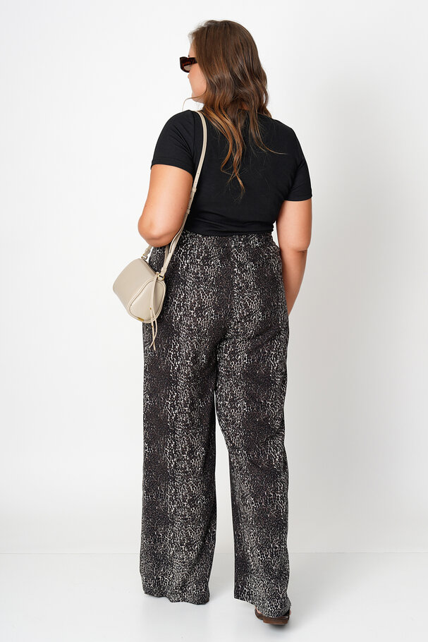 ANIMAL PRINT VISCOSE TROUSERS