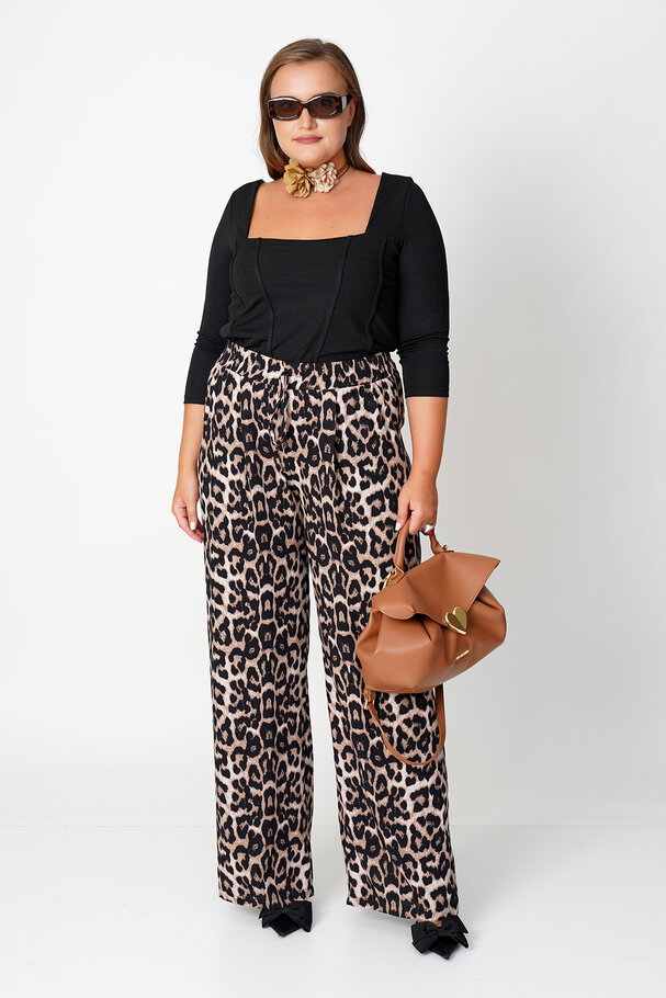 ANIMAL PRINT VISCOSE TROUSERS