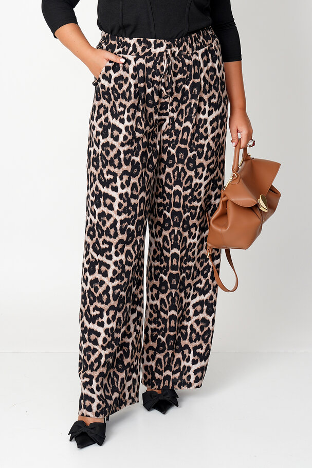 ANIMAL PRINT VISCOSE TROUSERS