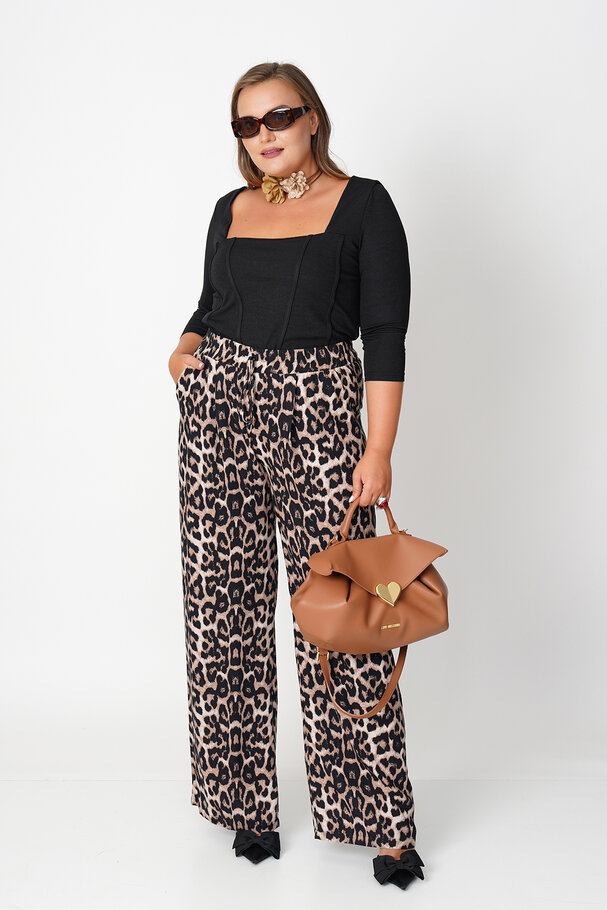 ANIMAL PRINT VISCOSE TROUSERS