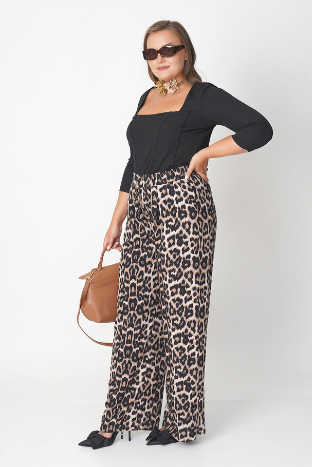 ANIMAL PRINT VISCOSE TROUSERS