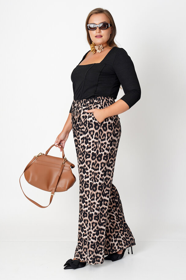 ANIMAL PRINT VISCOSE TROUSERS