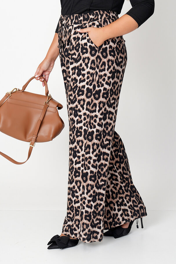 ANIMAL PRINT VISCOSE TROUSERS