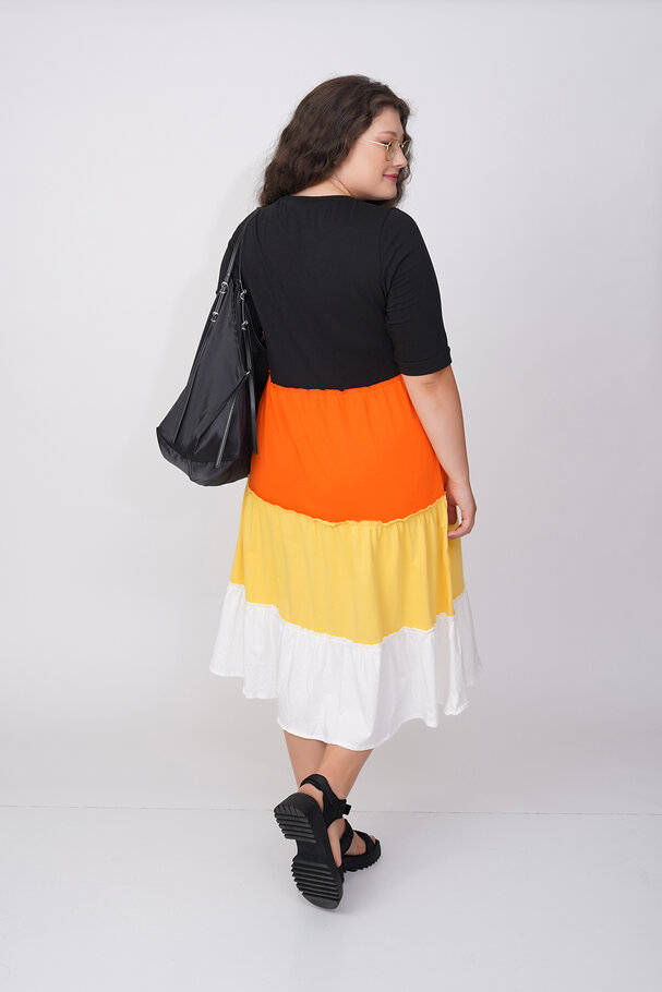 COLOURFUL PANELLED COTTON DRESS