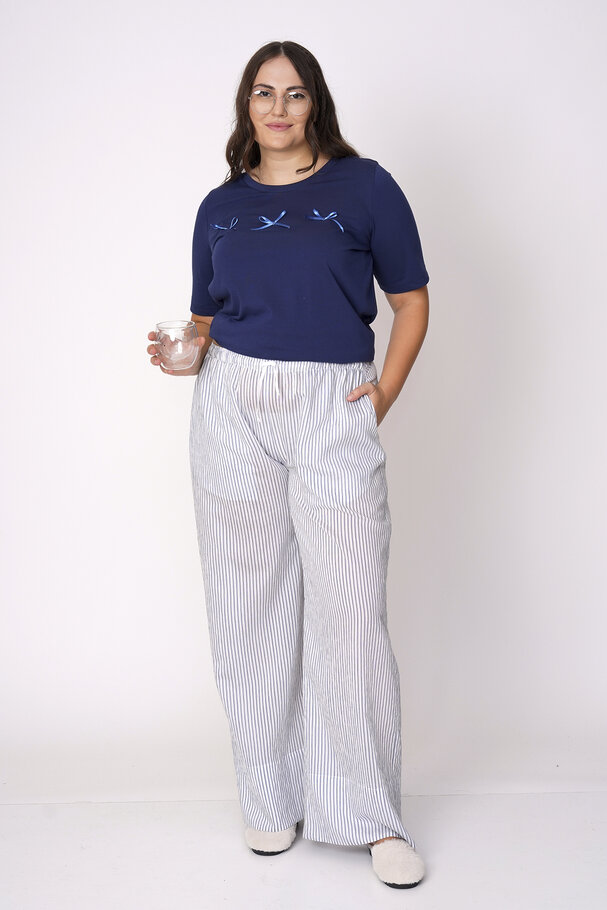 COTTON T-SHIRT AND STRIPED TROUSERS CO-ORD SET