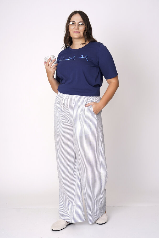 COTTON T-SHIRT AND STRIPED TROUSERS CO-ORD SET