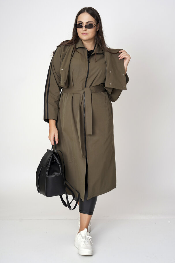 DUAL-USE TRENCH COAT THAT CAN BE CONVERTED INTO A VEST