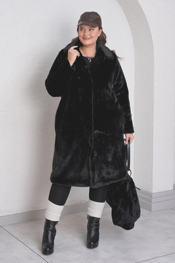 FAUX LONG FUR COAT