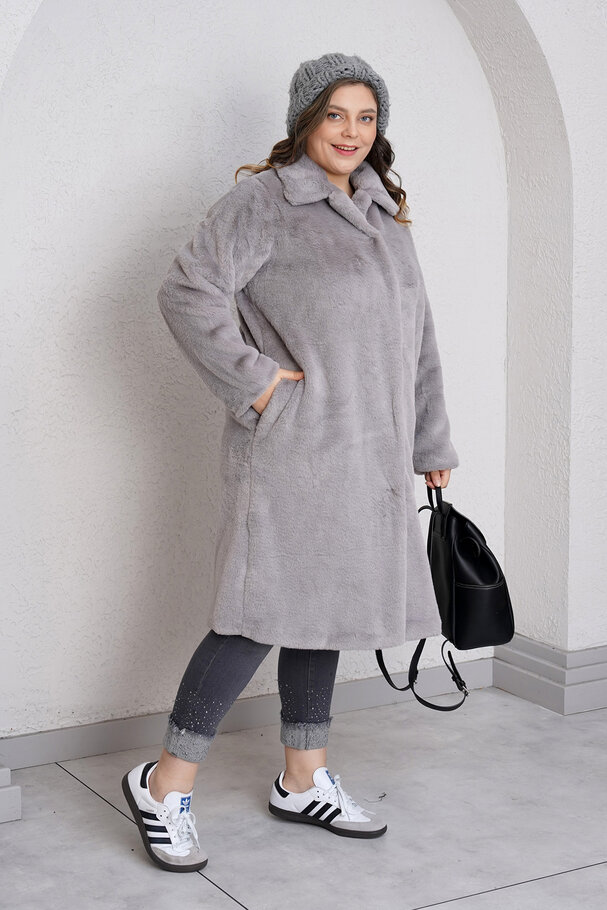 FAUX LONG FUR COAT