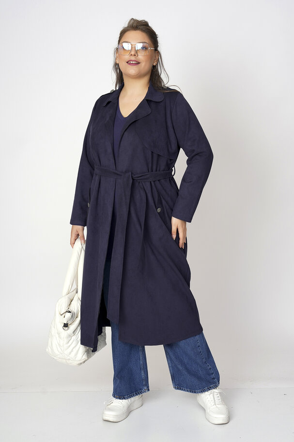 FAUX SUEDE TRENCH COAT