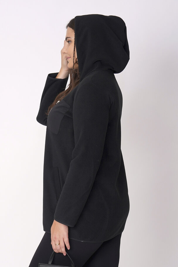 FLEECE HOODED CARDIGAN