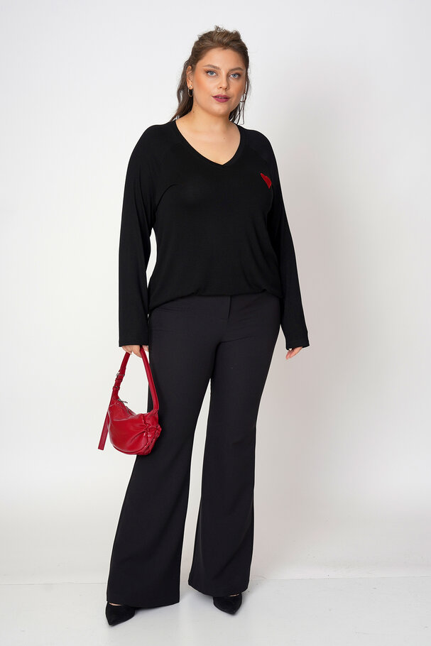 HIGH-WAIST FLARED TROUSERS