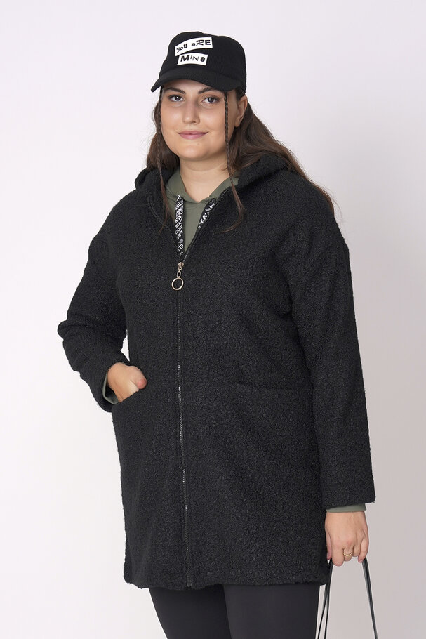 HOODED BOUCLÉ JACKET