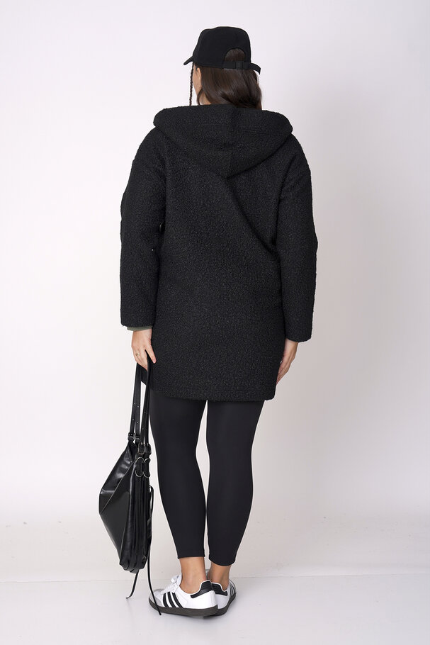 HOODED BOUCLÉ JACKET