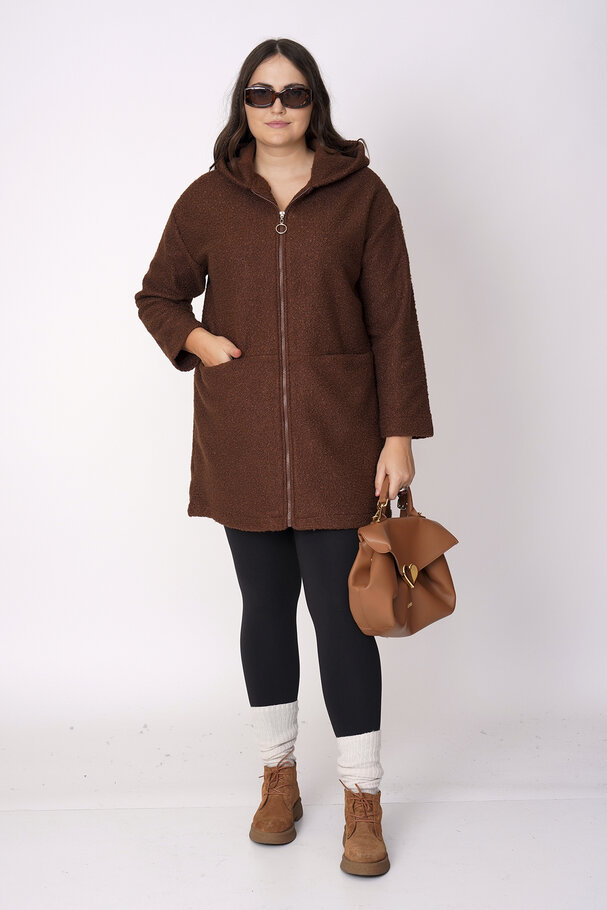 HOODED BOUCLÉ JACKET