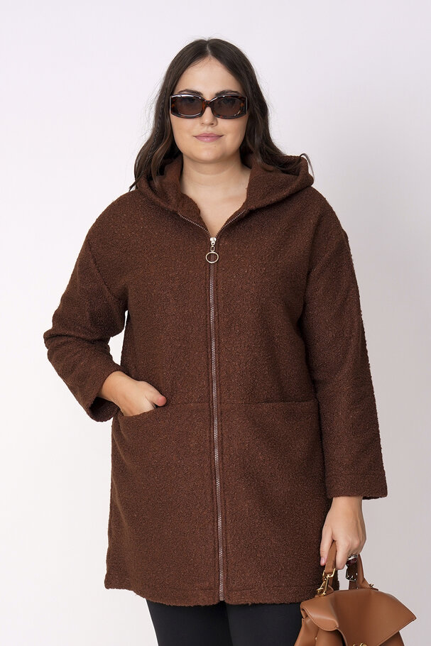 HOODED BOUCLÉ JACKET