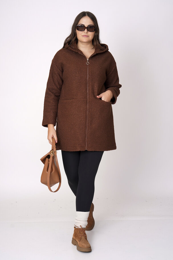 HOODED BOUCLÉ JACKET