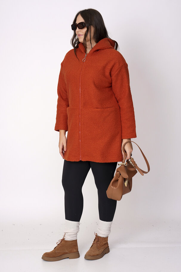 HOODED BOUCLÉ JACKET