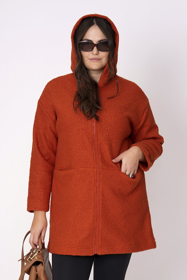 HOODED BOUCLÉ JACKET