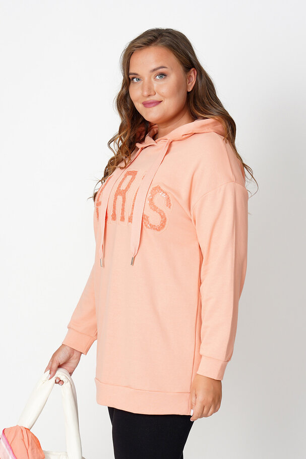 HOODIE WITH RHINESTONE SLOGAN