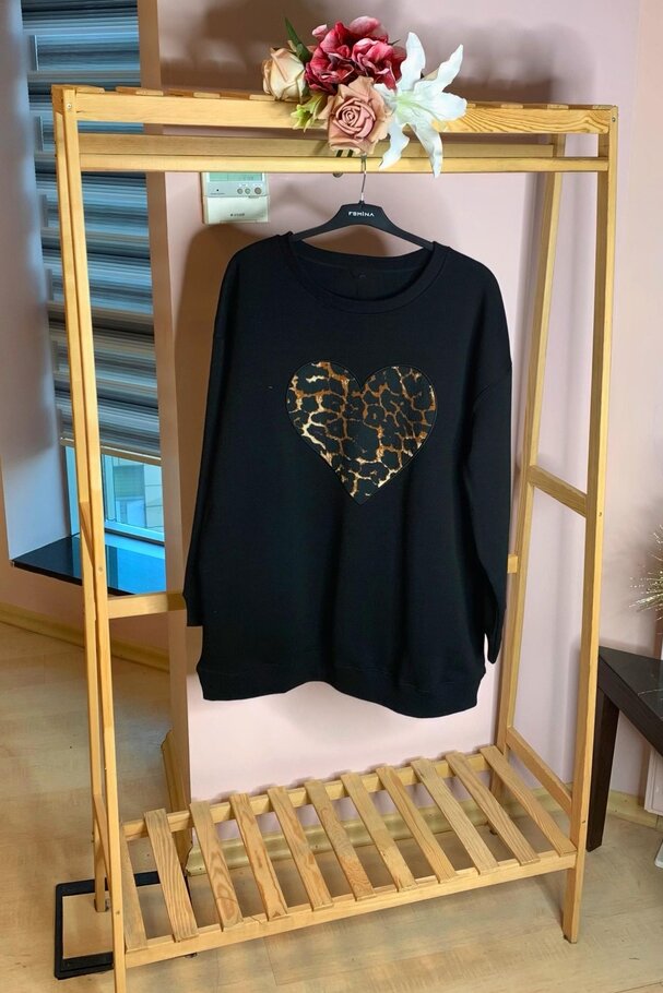 LEOPAR KALP BASKILI SWEATSHIRT