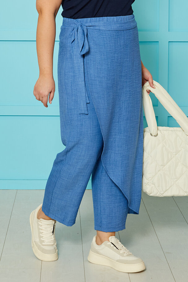 LINEN TEXTURED PAREO-STYLE TROUSERS