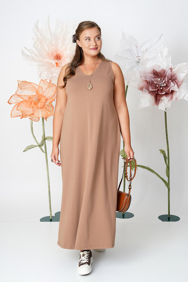 RELAXED FIT LONG COTTON DRESS