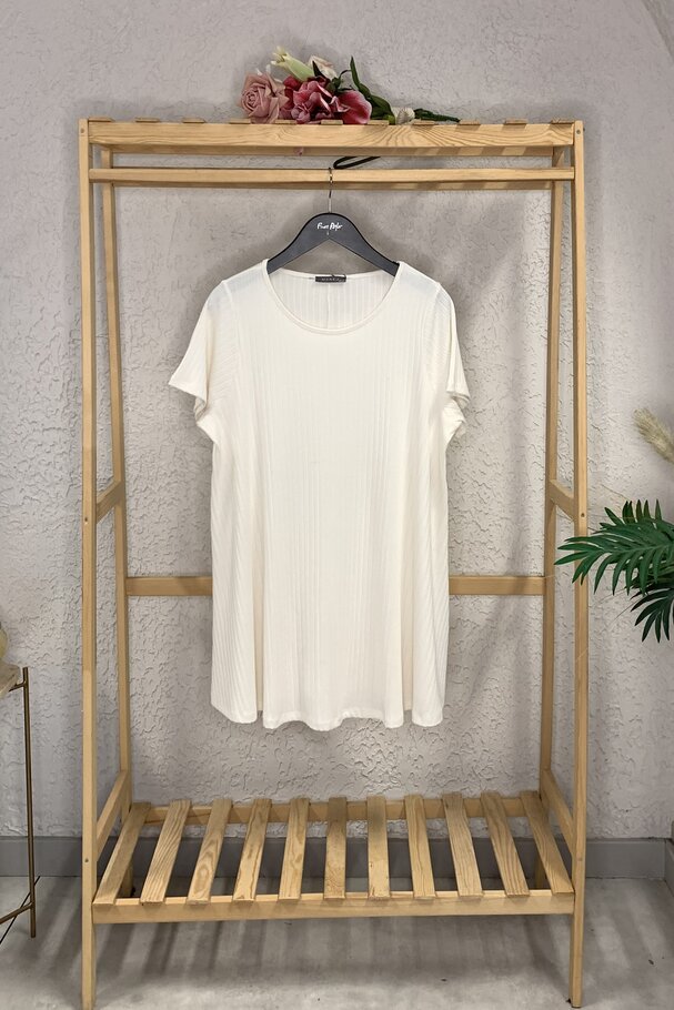 RIBBED BASIC T-SHIRT BİG SIZE