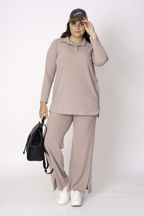 RIBBED HOODIE AND TROUSERS CO-ORD SET