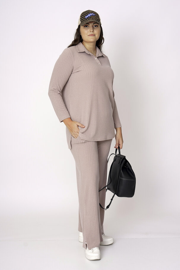 RIBBED HOODIE AND TROUSERS CO-ORD SET