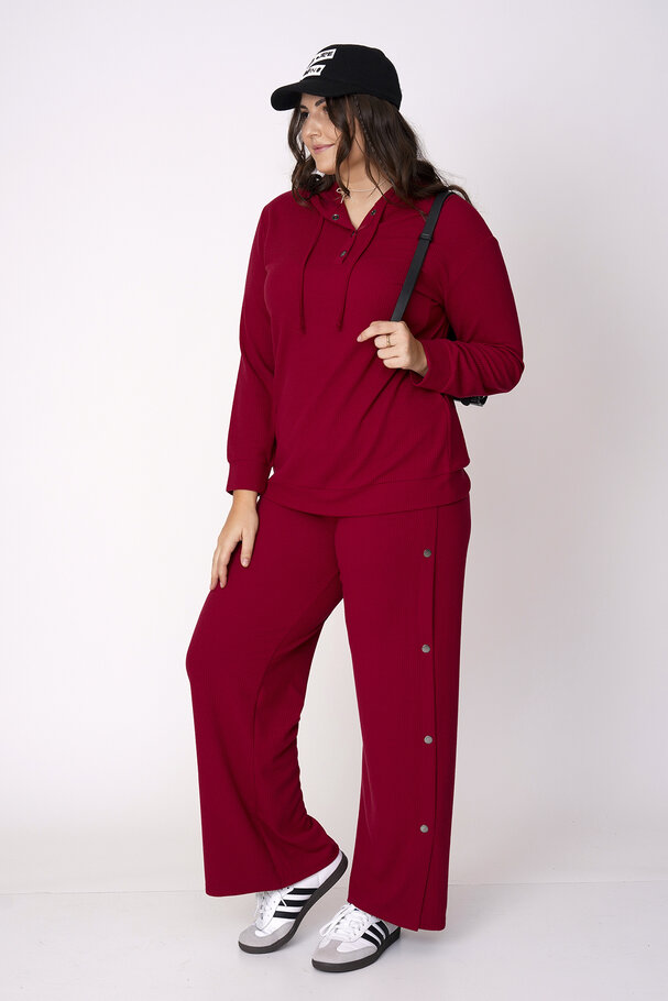 RIBBED HOODIE AND TROUSERS CO-ORD SET