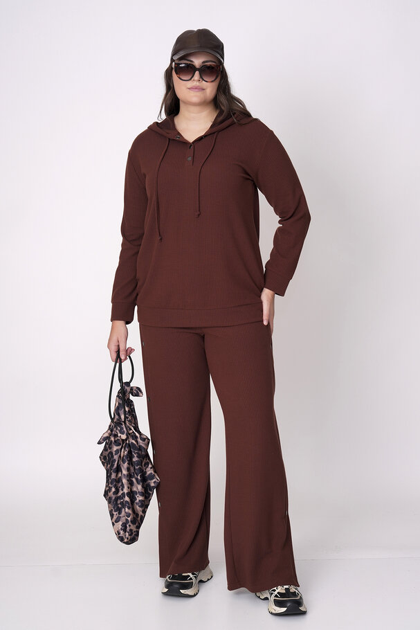 RIBBED HOODIE AND TROUSERS CO-ORD SET