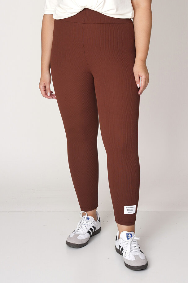 RIBBED LEGGINGS WITH LABEL