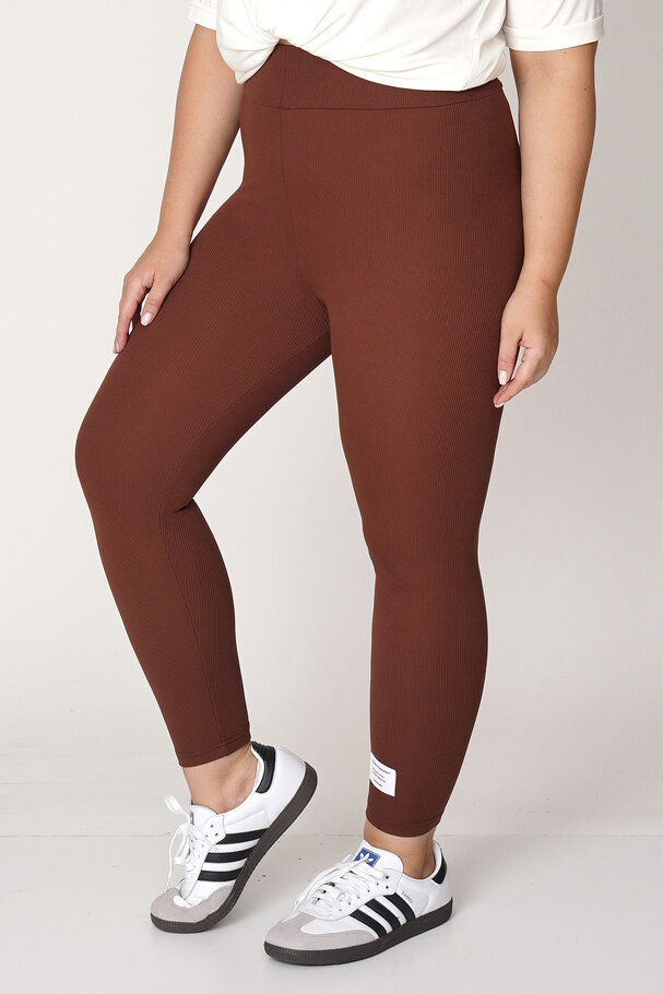 RIBBED LEGGINGS WITH LABEL