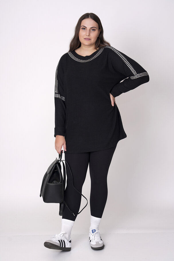 SOFT TOUCH OVERSIZE EMBELLISHED TOP