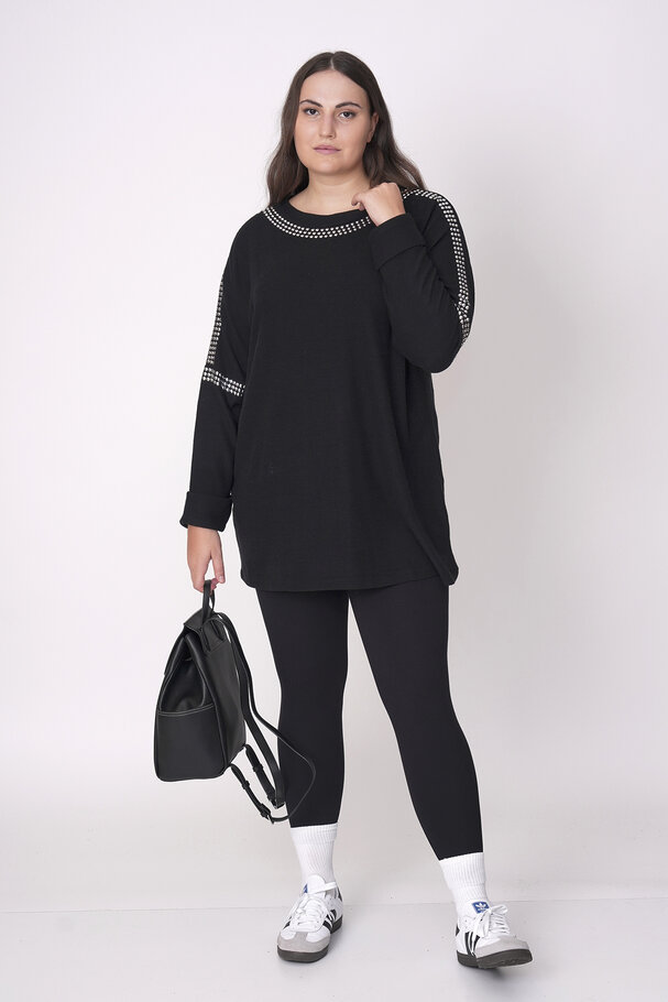 SOFT TOUCH OVERSIZE EMBELLISHED TOP