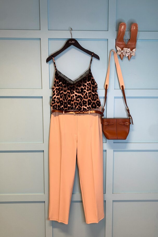 STRAPPY LEOPARD TOP WITH LACE