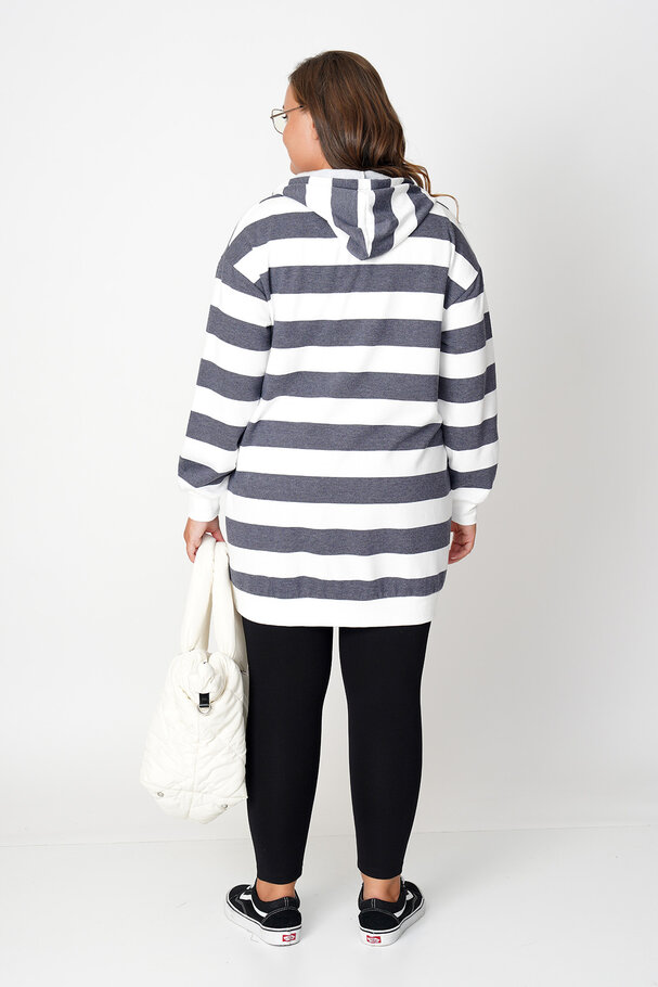 STRIPED HOODIE CARDIGAN