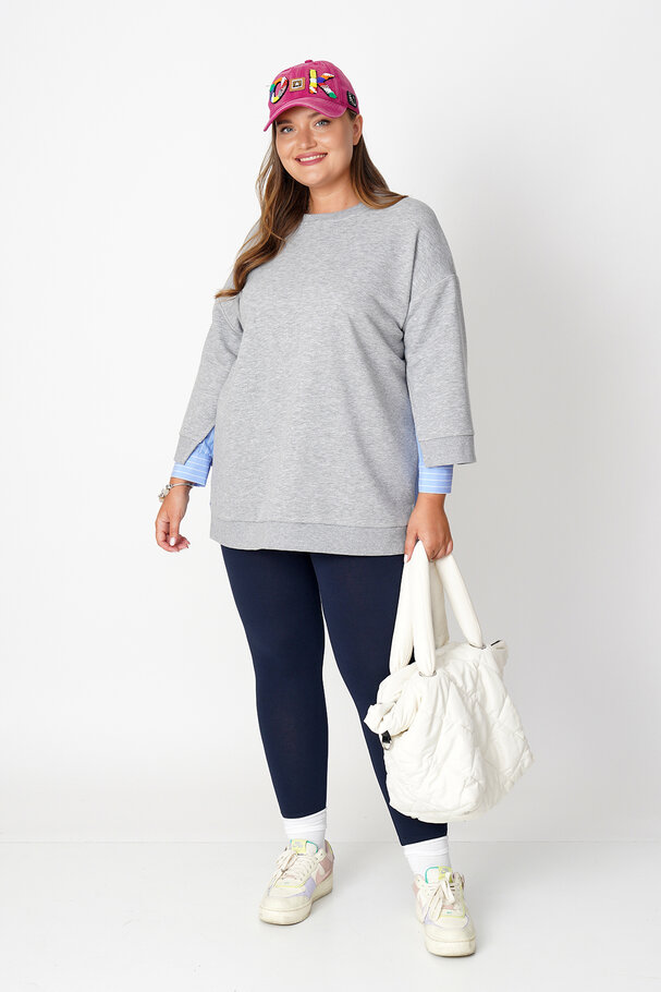 SWEATSHIRT WITH POPLIN DETAIL