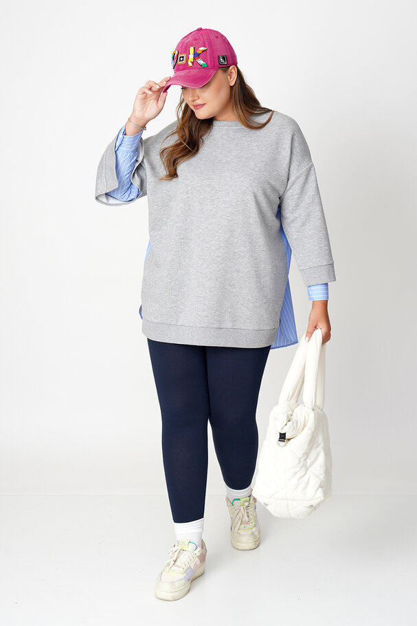 SWEATSHIRT WITH POPLIN DETAIL