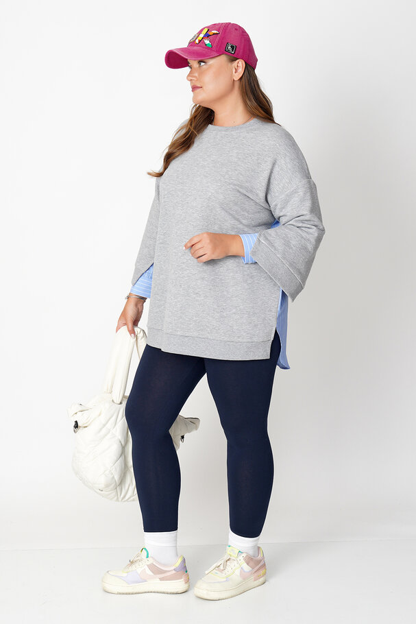 SWEATSHIRT WITH POPLIN DETAIL