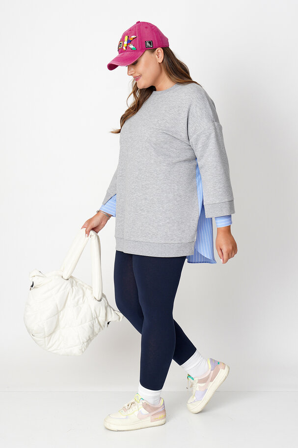 SWEATSHIRT WITH POPLIN DETAIL