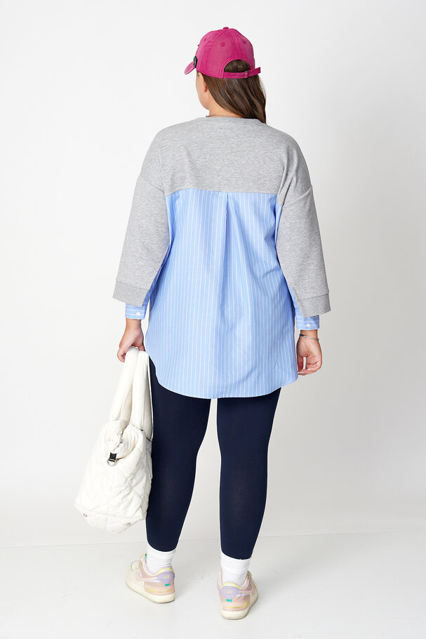 SWEATSHIRT WITH POPLIN DETAIL